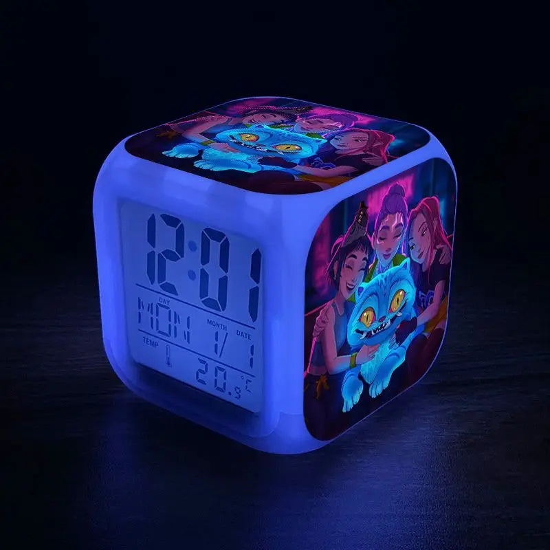 Nouveau KPop chasseurs de démons Mira Jinu Zoey dessin animé mignon réveil étudiant chevet veilleuse horloge électronique ornement décoratif