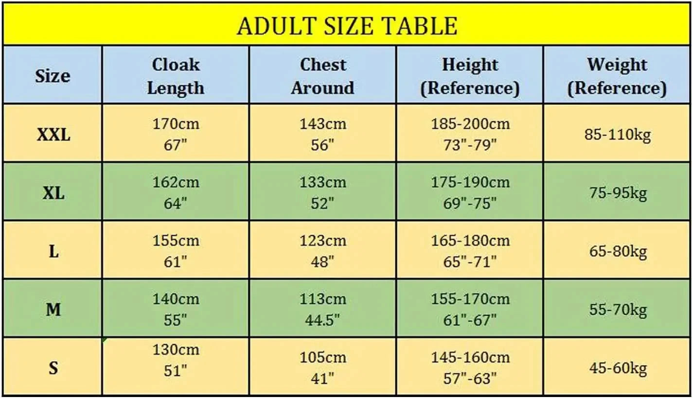 Costume médiéval à capuche – Manteau cosplay adulte