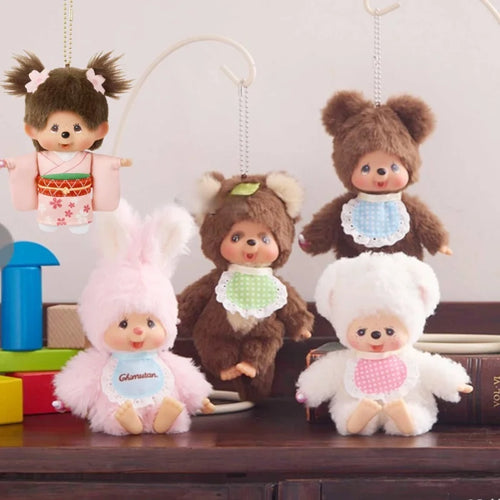 Nouveau 100% Original Monchhichi porte-clés Sakura Kimono vinyle poupée Monchhichi figurines d'anime Monchhichi sac à…