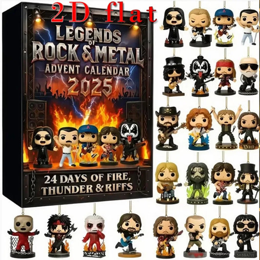 Calendrier de l’Avent Rock Metal 2025 Figurines Icônes Musique Acryliques