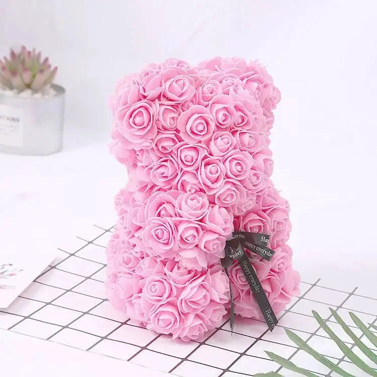 Rose Bear – Ours en Roses Artificielles en Mousse