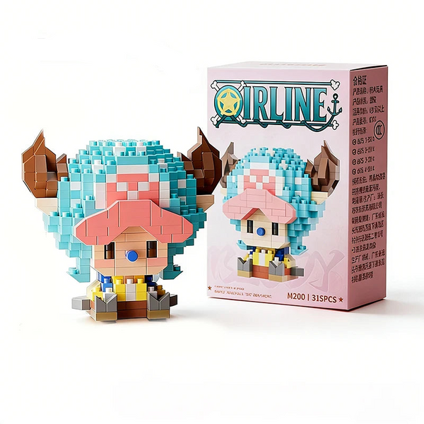 Mon Bubu Kawaii – Micro Blocs de Construction One Piece – Personnages Anime (Chopper, Zoro, Robin, Buggy)