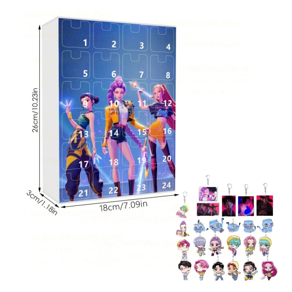 Calendrier de l’Avent Kpop Demon Hunters avec Figurines Acryliques