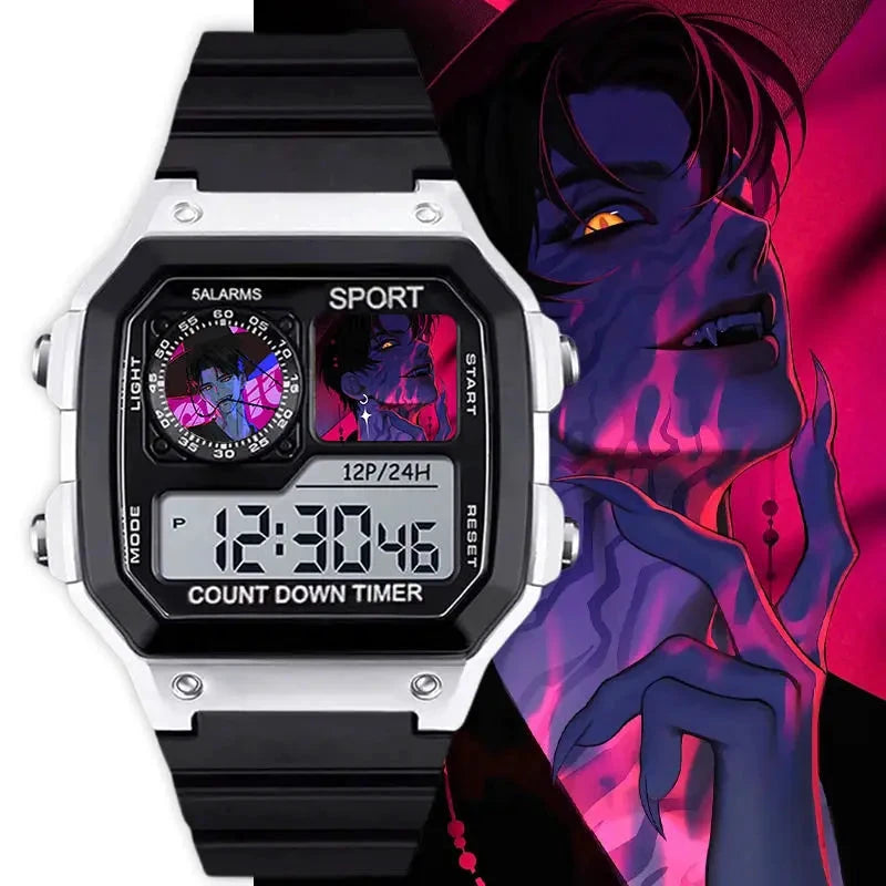 KPop Demon Hunters LED Digital Watches Anime Women's Electronic Watch Silicone Strap Cartoon Outdoor Sports Wristwatch Clock Gifts