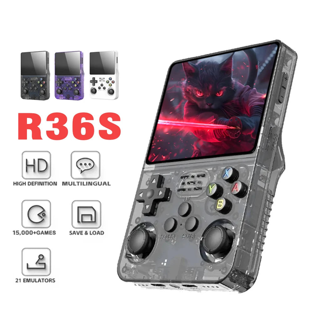 Console de jeu portable – R36S Retro 3.5 pouces 15000 jeux