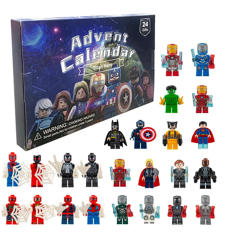 Calendrier de l’Avent Marvel Disney – 24 Figurines Super-Héros à Collectionner, Édition Noël