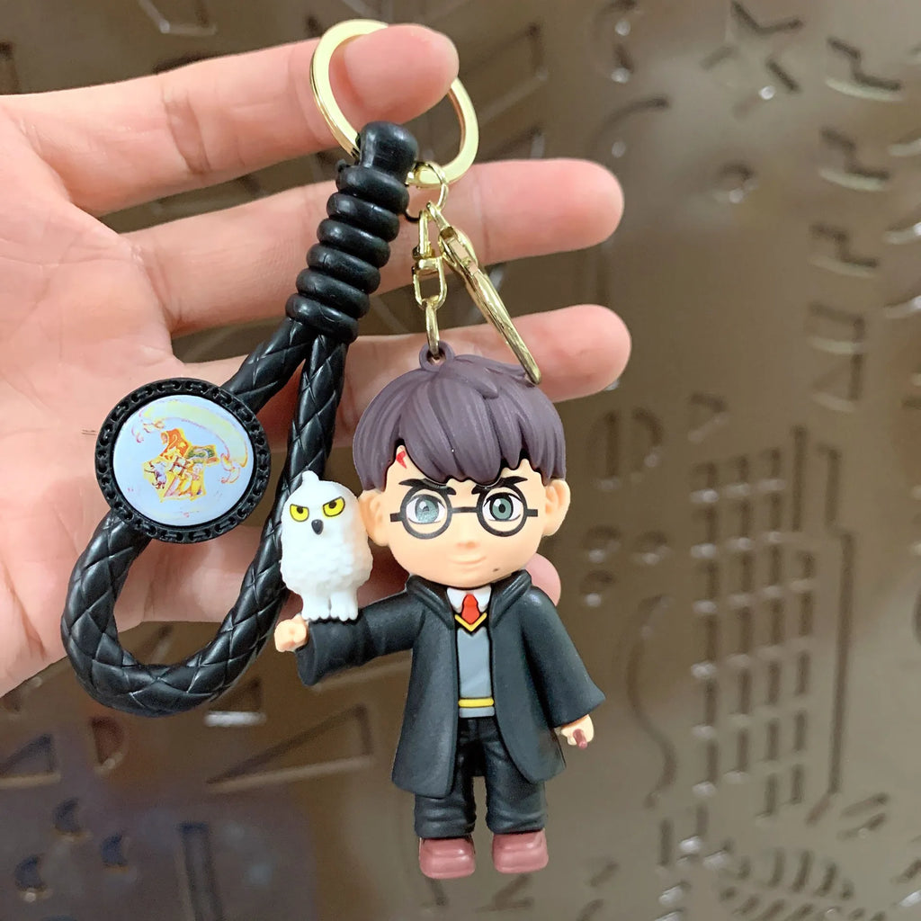 Harry Hogwarts Cute Cartoon Character Keychain Car Hanging Ornament Backpack Charm Gift for Fans Kids Handbag Keys Bag Decoration