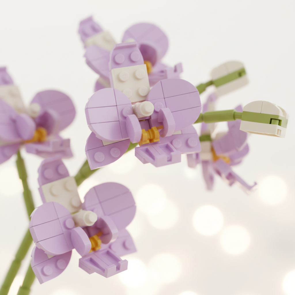 Mon Bubu Kawaii Blocs de Construction Fleurs en Pot compatible Lego - Briques ABS Orchidée Cymbidium 619 à 866 pièces