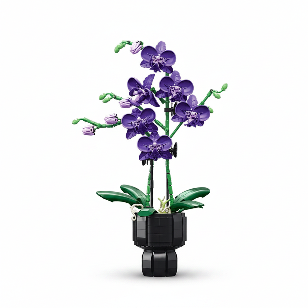 Mon Bubu Kawaii Blocs de Construction Fleurs en Pot compatible Lego - Briques ABS Orchidée Cymbidium 619 à 866 pièces