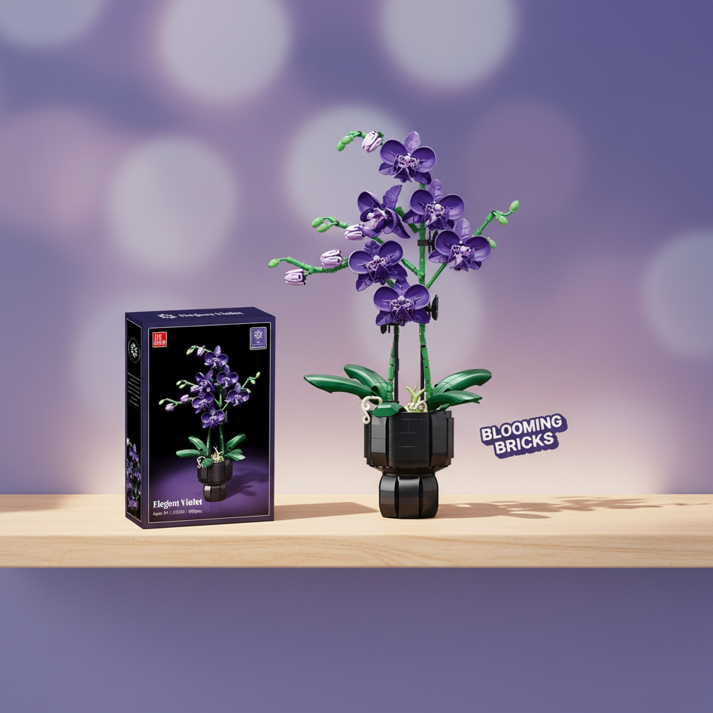 Mon Bubu Kawaii Blocs de Construction Fleurs en Pot compatible Lego - Briques ABS Orchidée Cymbidium 619 à 866 pièces