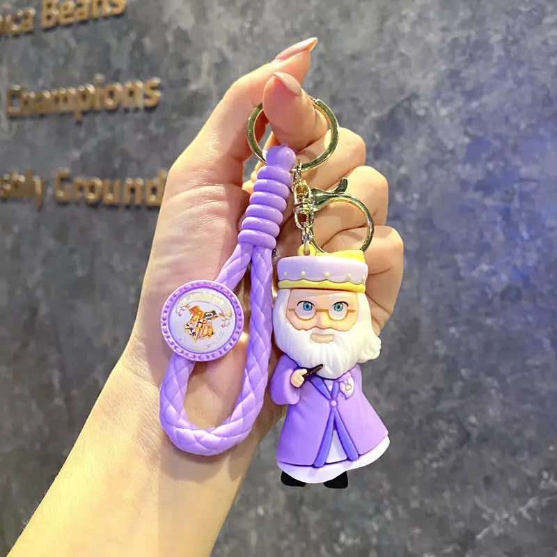 Harry Hogwarts Cute Cartoon Character Keychain Car Hanging Ornament Backpack Charm Gift for Fans Kids Handbag Keys Bag Decoration
