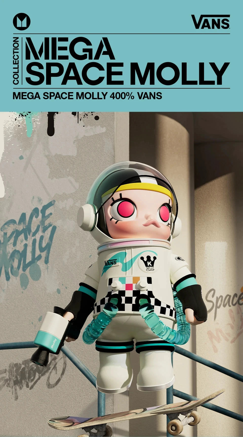 POP MART Mega Space Molly 400% Vans