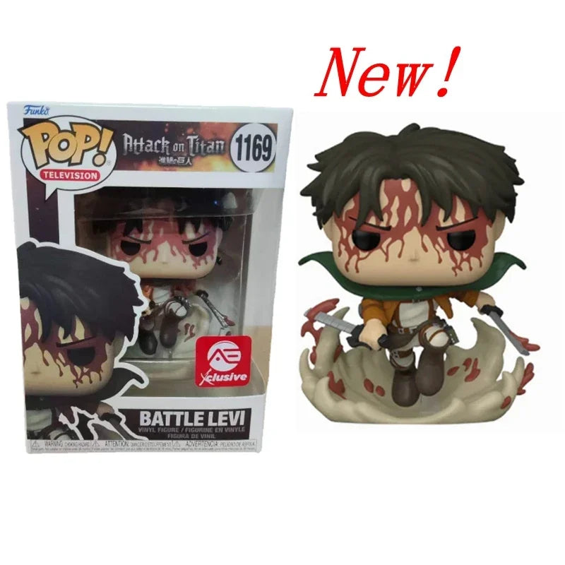2024 The latest Funko Pop Attack on Titan # Action Figures Battle Levi, Collectible Toys, Gifts, 1169