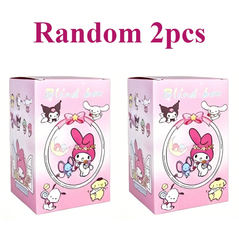 Pyjama Sanrio Kuromi My Melody, boîte mystère, figurine anime kawaii mignonne, jouet de collection pour filles,…