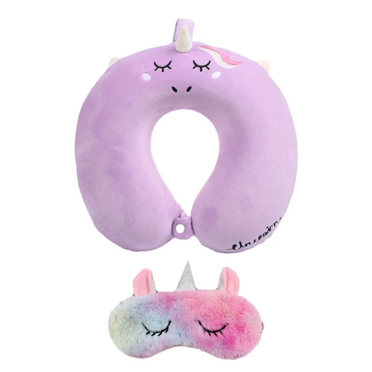 Oreiller avec masque pour les yeux, coussin tête cou, licorne, vol d'affaires, livraison directe