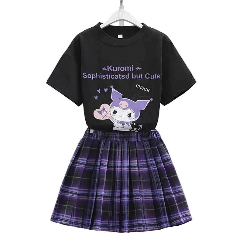 Kuromi – Ensemble T-shirt et jupe