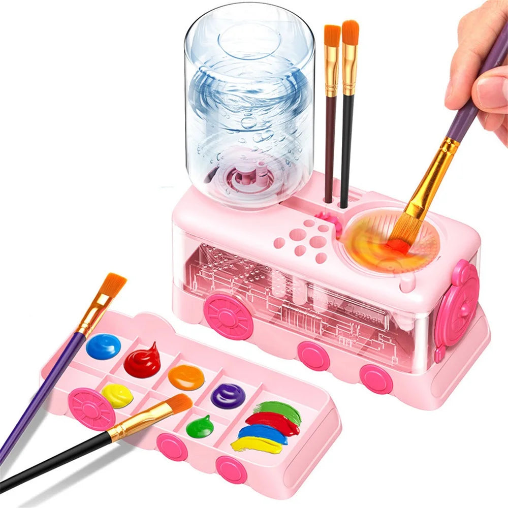 Nettoyeur de Pinceaux 4-en-1 – Support Palette et Bac