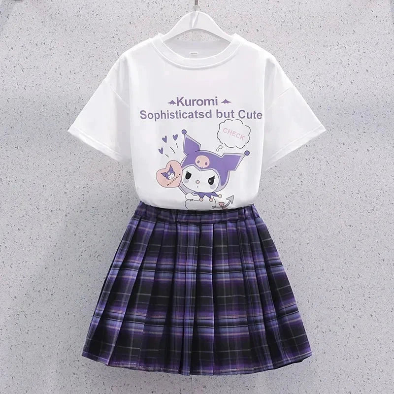 Kuromi – Ensemble T-shirt et jupe