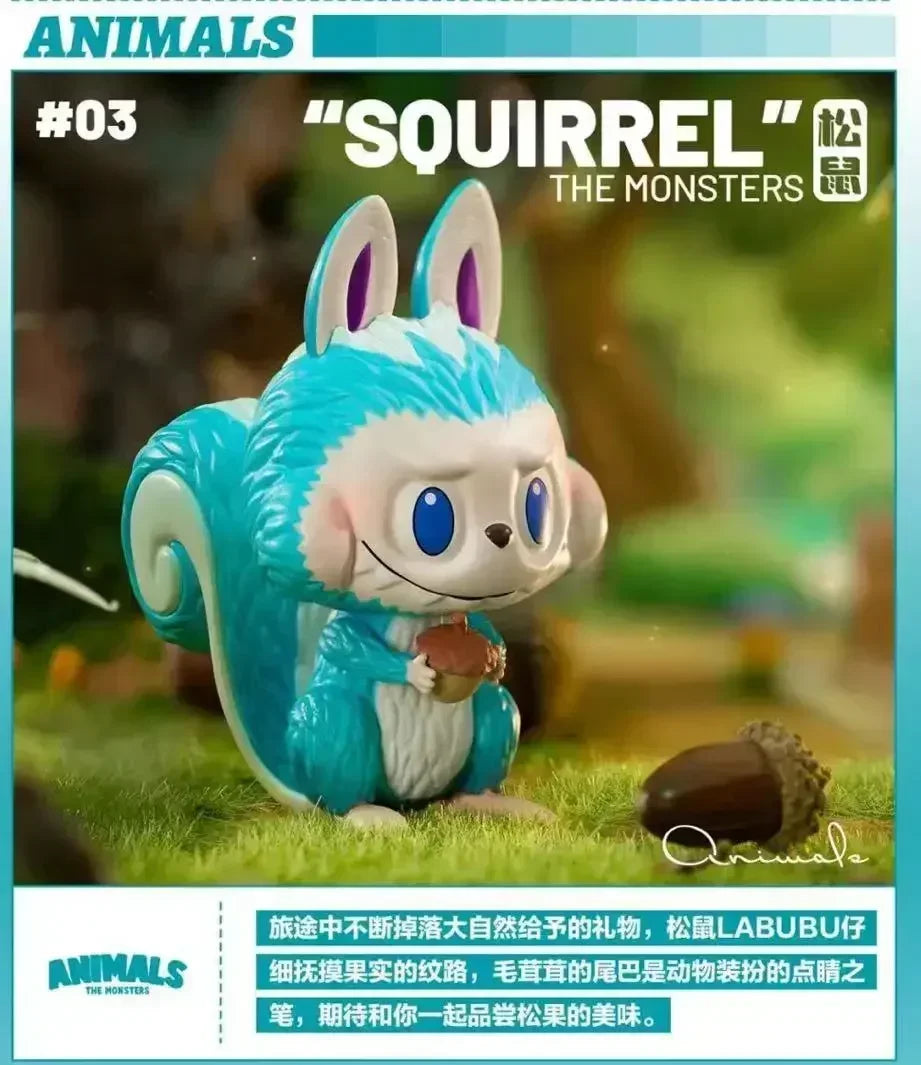 POP MART LABUBU les monstres série animaux boîte aveugle boîte mystère devinez sac jouets poupée Anime Figure…