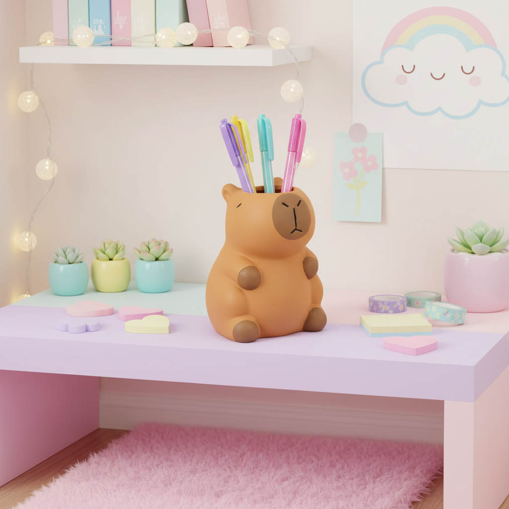 Porte-Stylos Capybara Kawaii – Rangement Bureau
