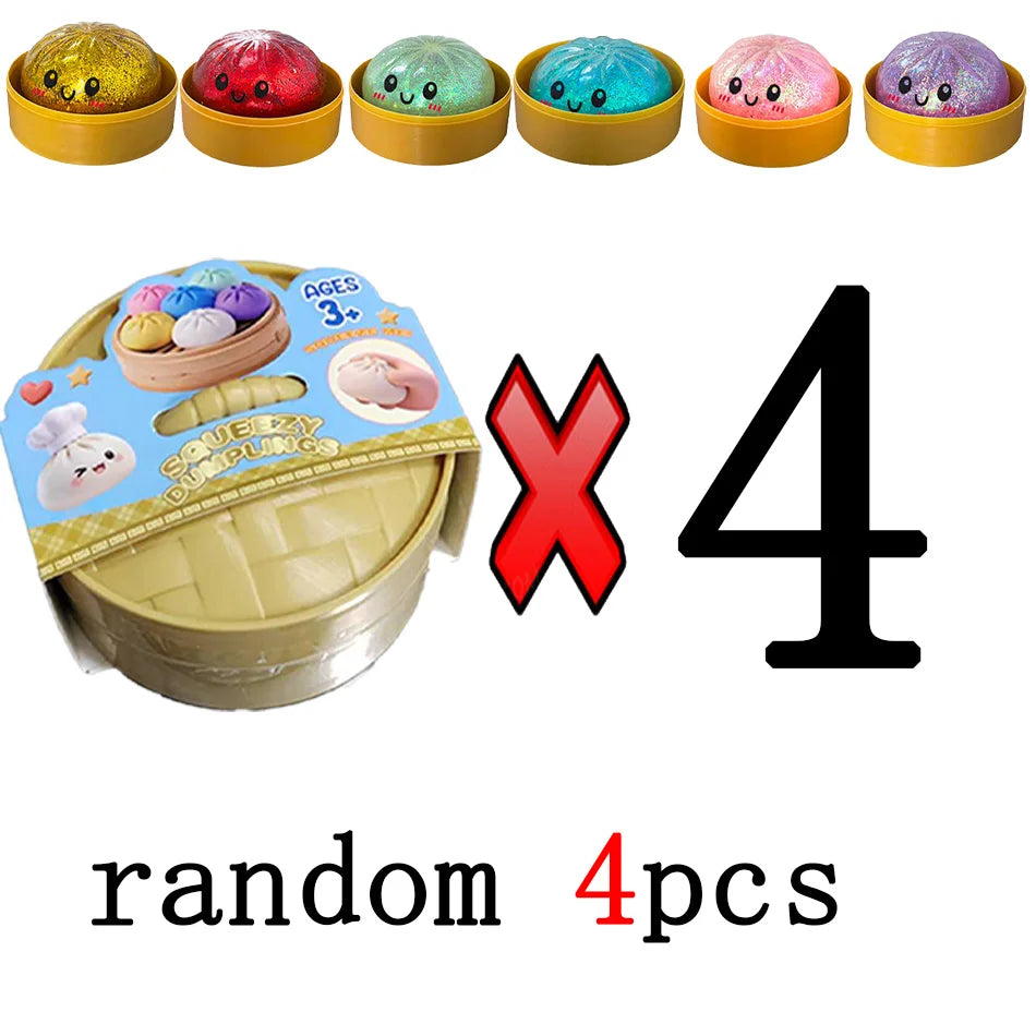 Squishy Dumpling Pailleté Anti-Stress – Coffret 1 à 12 pièces