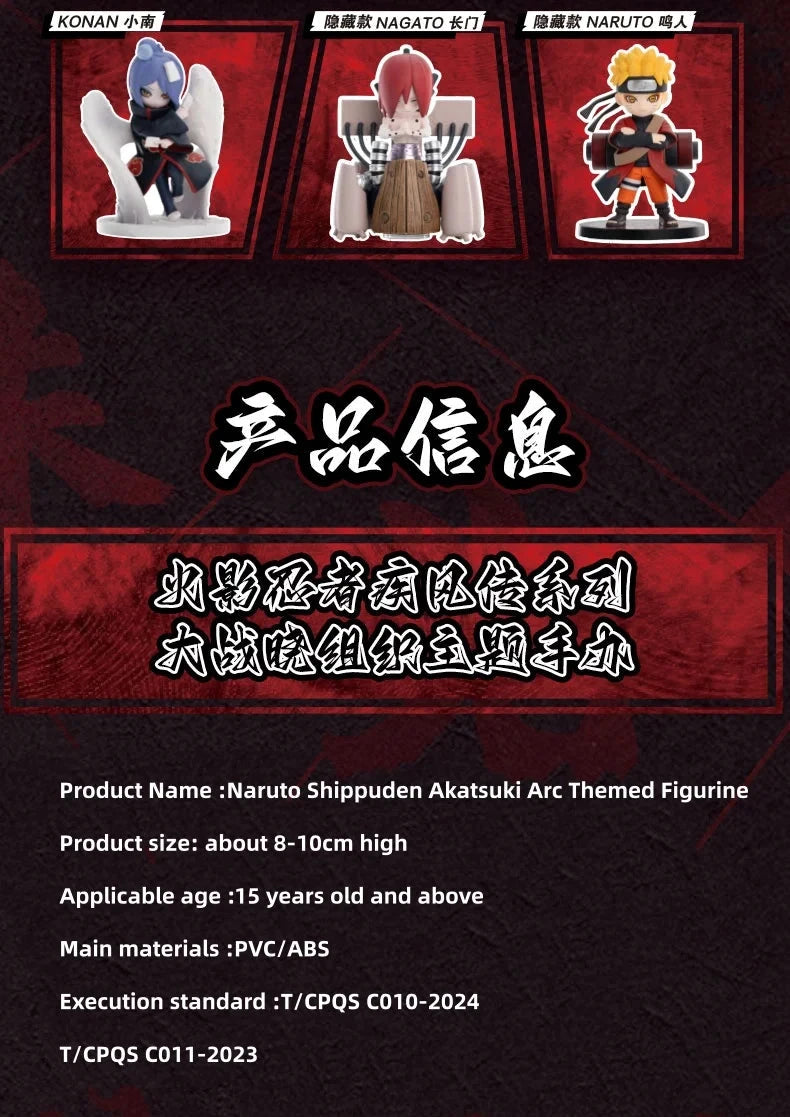 Pop Mart Figurine PVC Naruto Shippuden Akatsuki Arc Boîte Aveugle