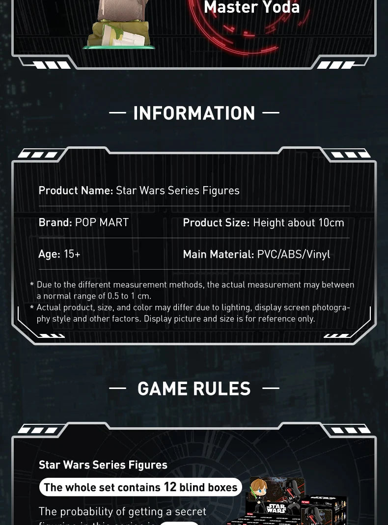 POP MART Star Wars Series Blind Box Guess Bag Mystery Box Toys Cute Doll Anime Figure Ornaments Gift