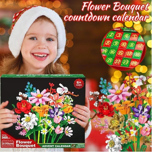 Calendrier de l’Avent 2025 Fleurs à Construire en Blocs pour Adultes et Enfants