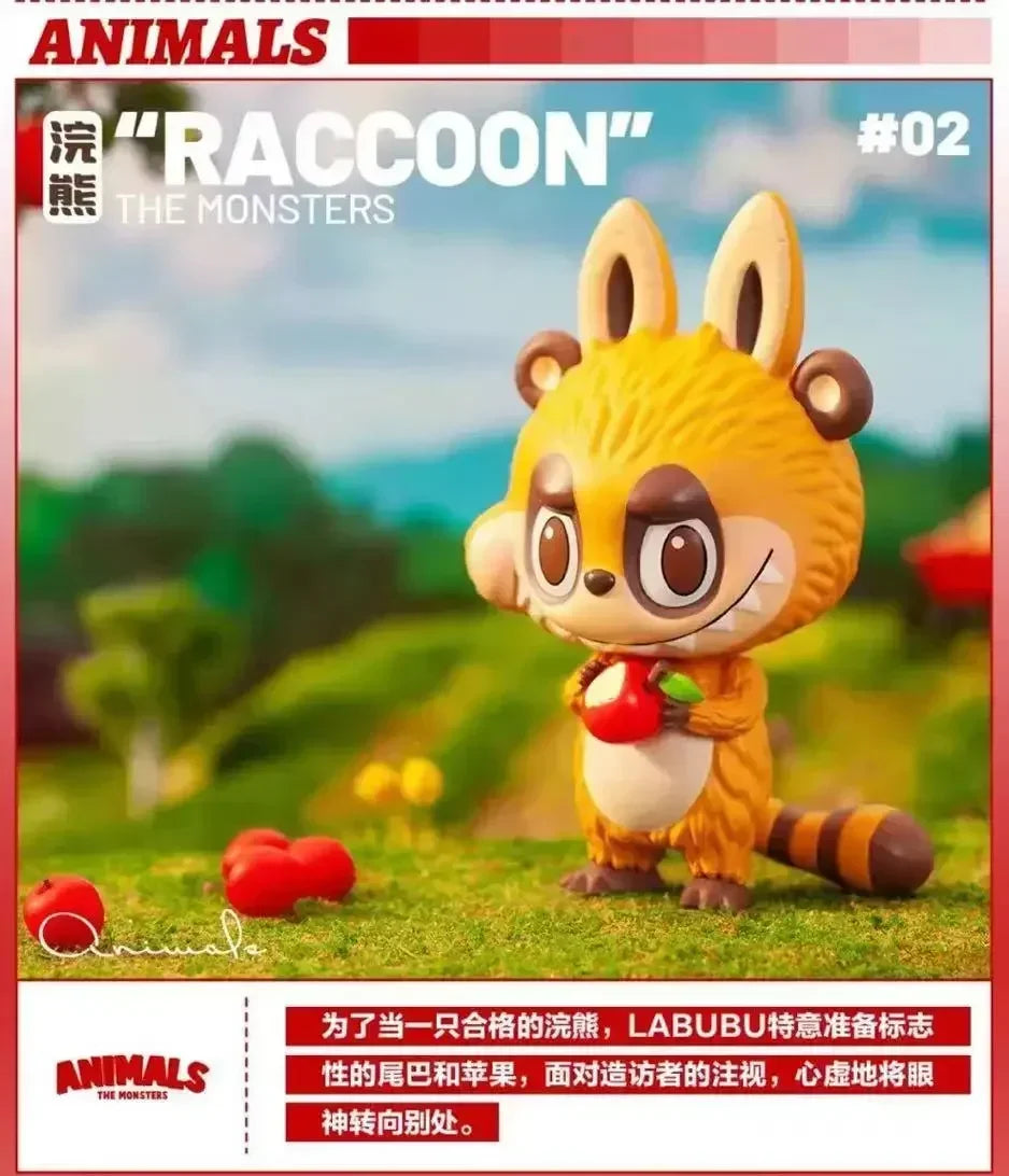 POP MART LABUBU les monstres série animaux boîte aveugle boîte mystère devinez sac jouets poupée Anime Figure…