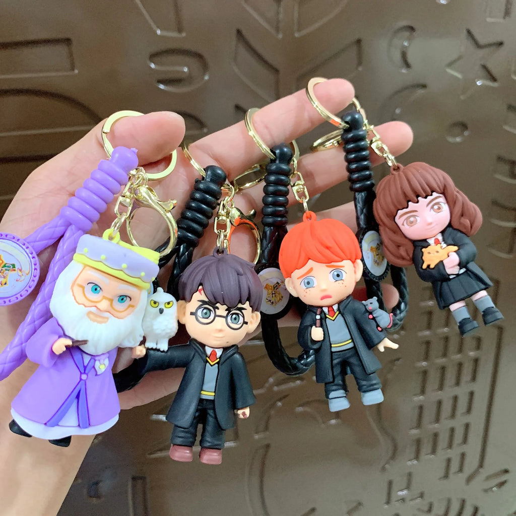 Harry Hogwarts Cute Cartoon Character Keychain Car Hanging Ornament Backpack Charm Gift for Fans Kids Handbag Keys Bag Decoration