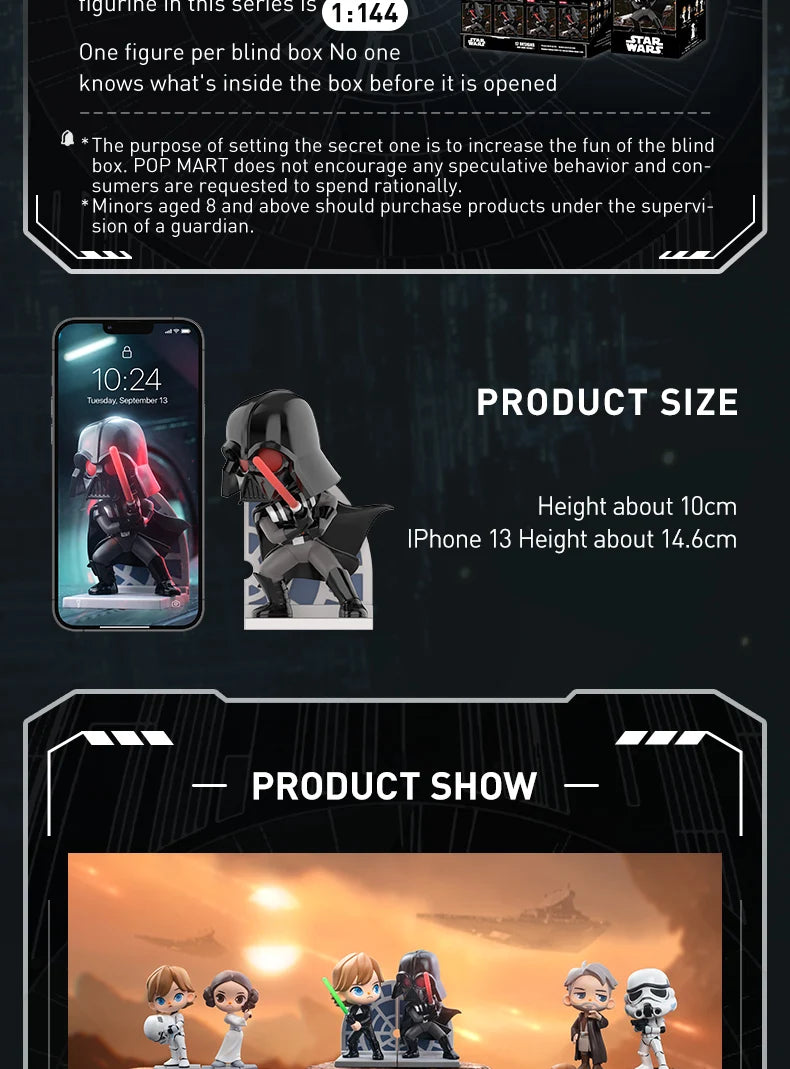 POP MART Star Wars Series Blind Box Guess Bag Mystery Box Toys Cute Doll Anime Figure Ornaments Gift