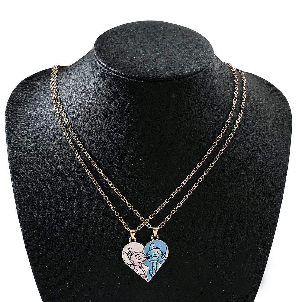 Bandai Collier Couple Stitch Et Angel Disney Bijoux Cœur Amour Édition Limitée Collection Lilo Stitch by POP MART INTERNATIONAL GROUP LIMITED