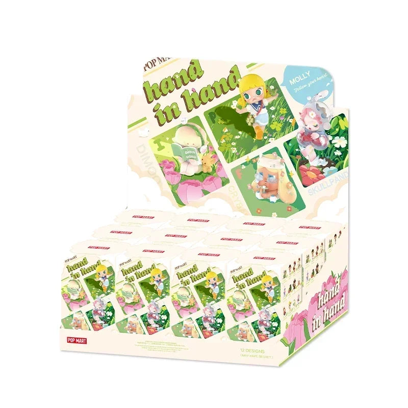 POP MART main dans la main série boîte aveugle jouets Kawaii Anime figurine Surprise boîte mystère poupées filles cadeau