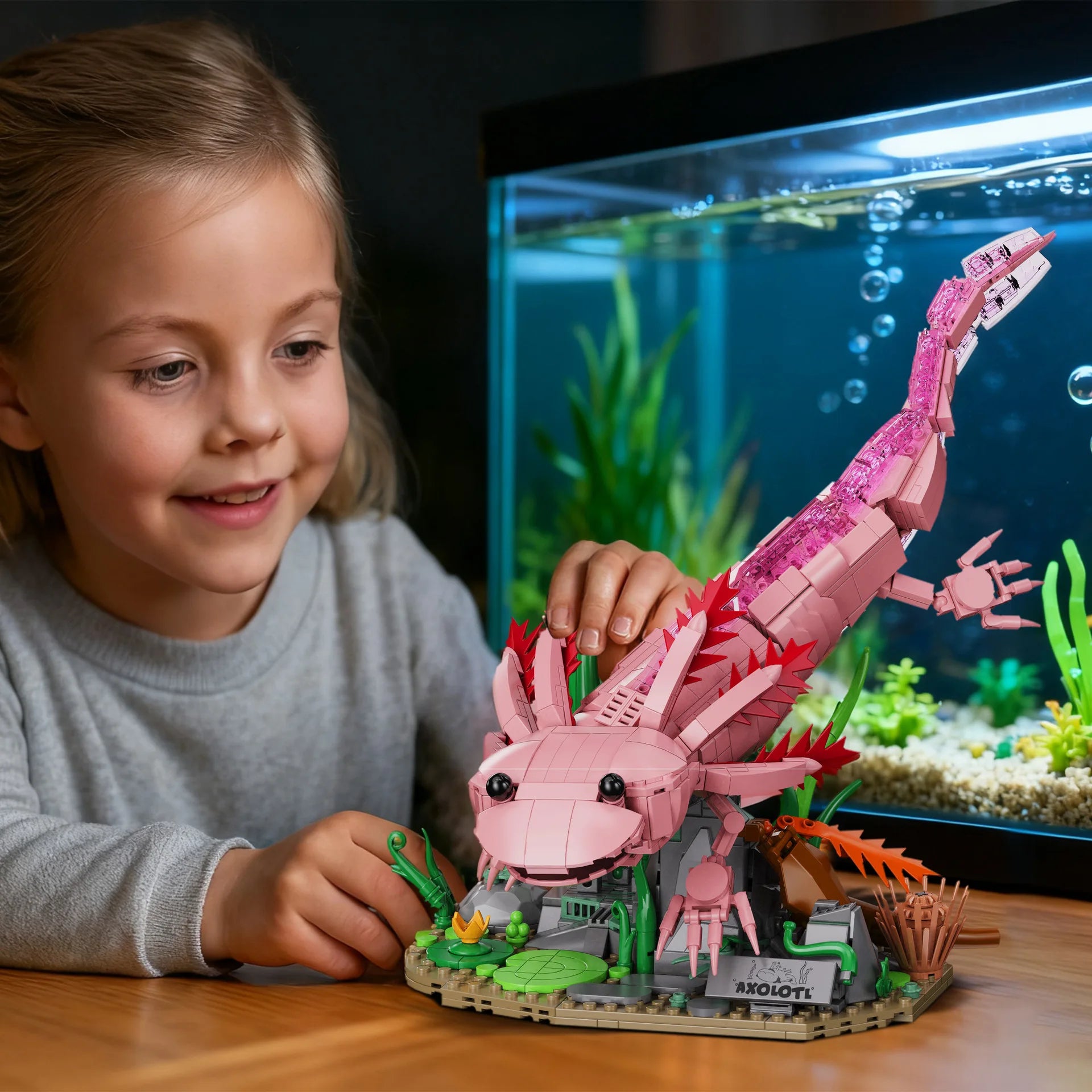 Mon Bubu Kawaii Blocs de construction Axolotl ABS 998 pièces compatible Lego modèle à assembler décoration…