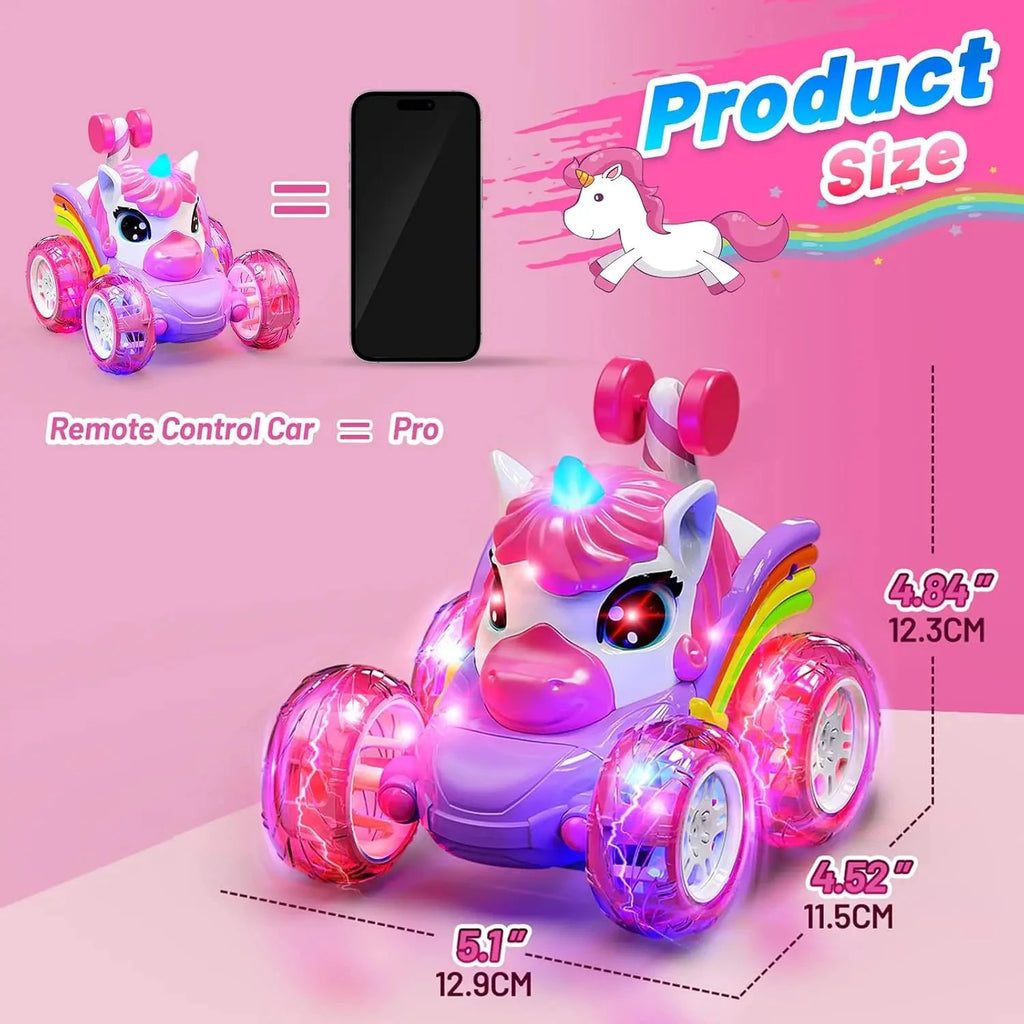 Unicorn Light-Up Remote Control Car Cartoon