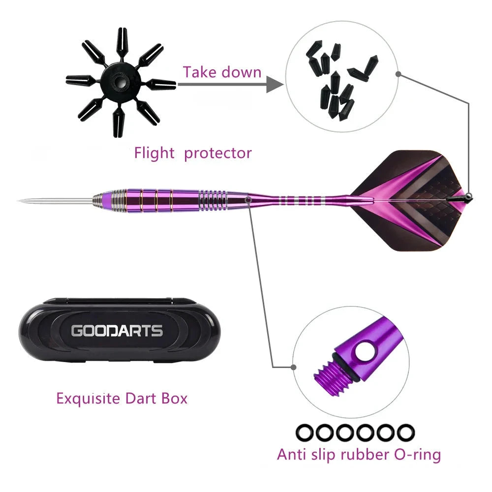 Dartboard with metal tips – Aluminum shafts