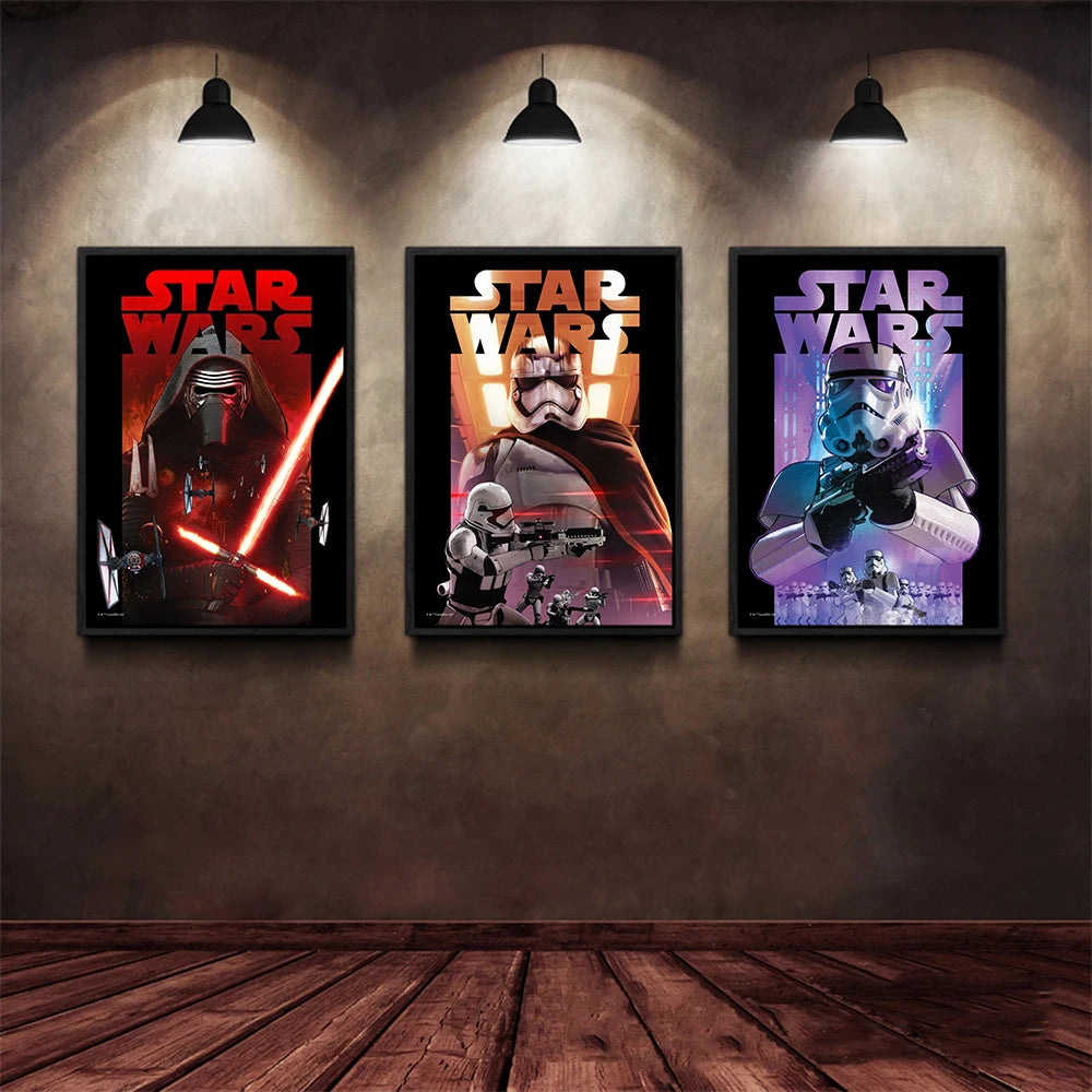 MINISO Poster Star Wars – Toile HD Dark Vador & Yoda, Sans Cadre