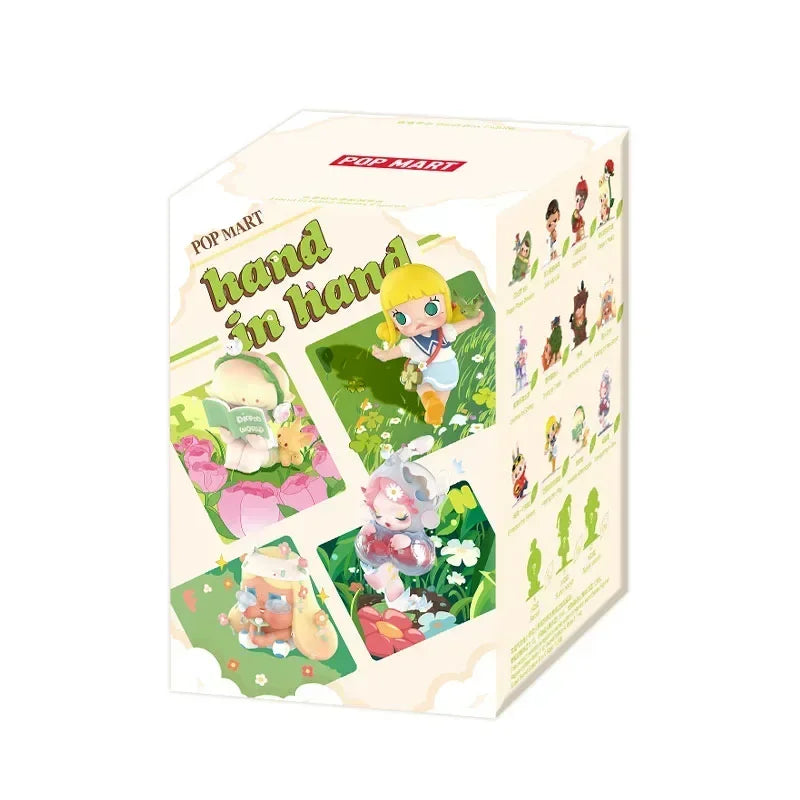 POP MART main dans la main série boîte aveugle jouets Kawaii Anime figurine Surprise boîte mystère poupées filles cadeau