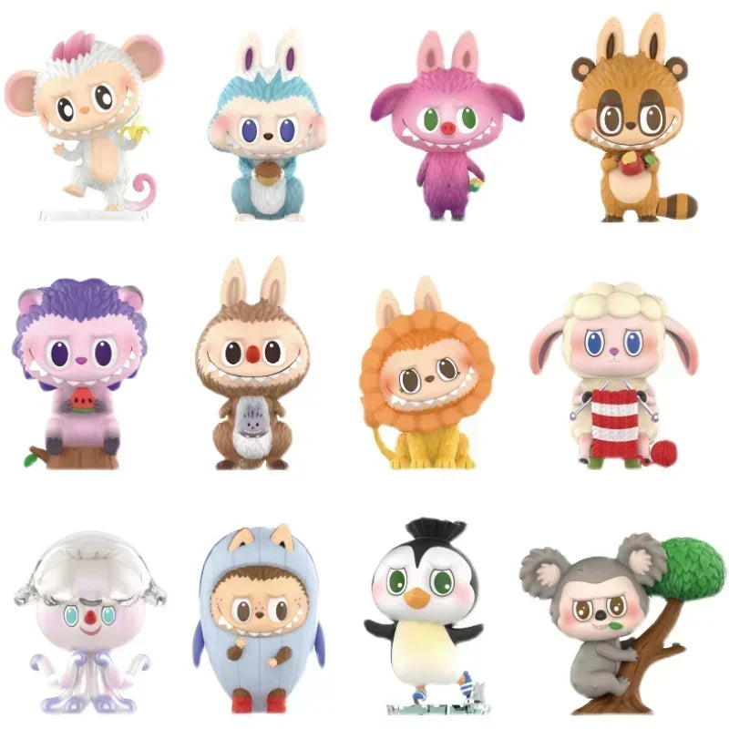 POP MART LABUBU les monstres série animaux boîte aveugle boîte mystère devinez sac jouets poupée Anime Figure…