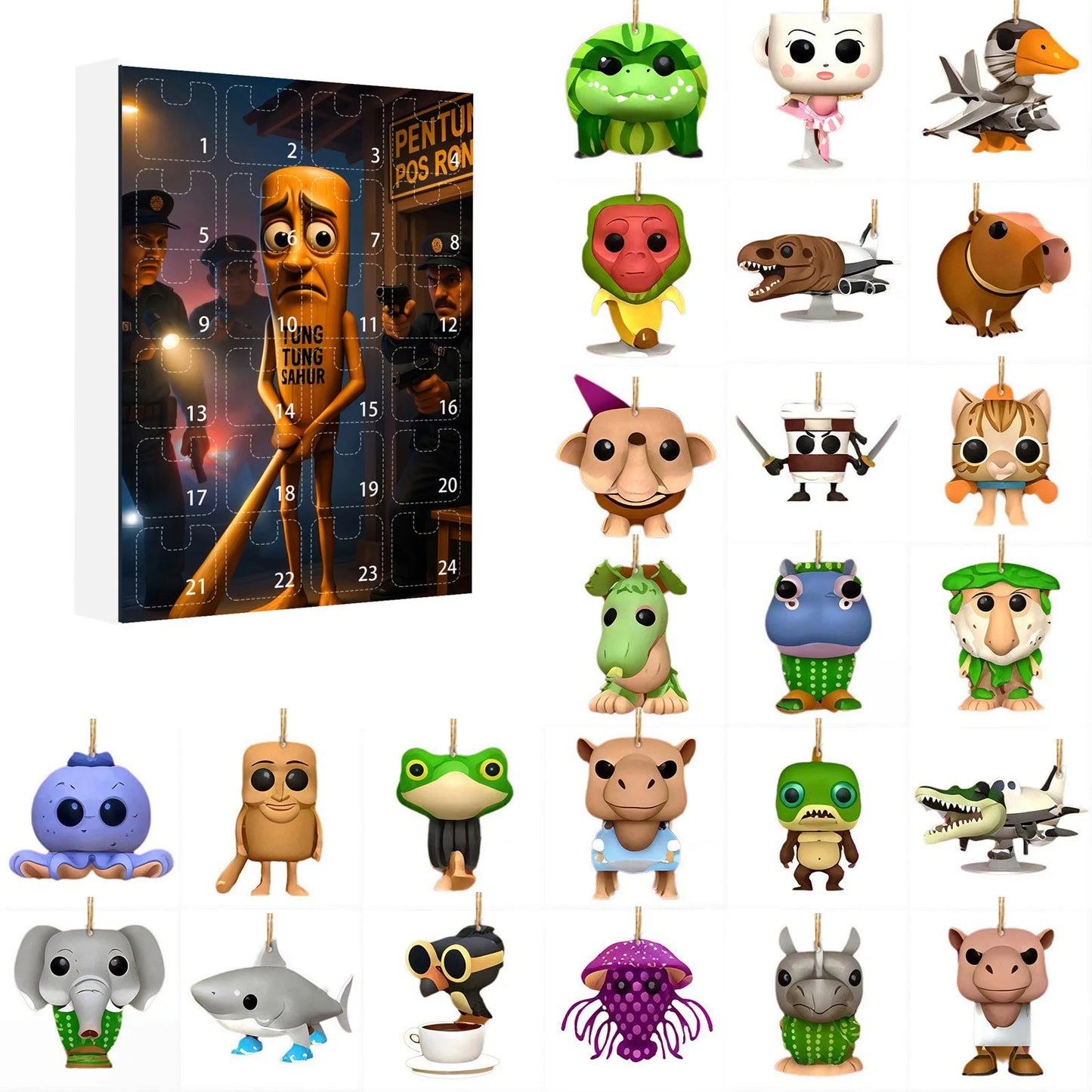 Calendrier de l’Avent Italian Brainrot avec Figurines Acryliques et Silicone