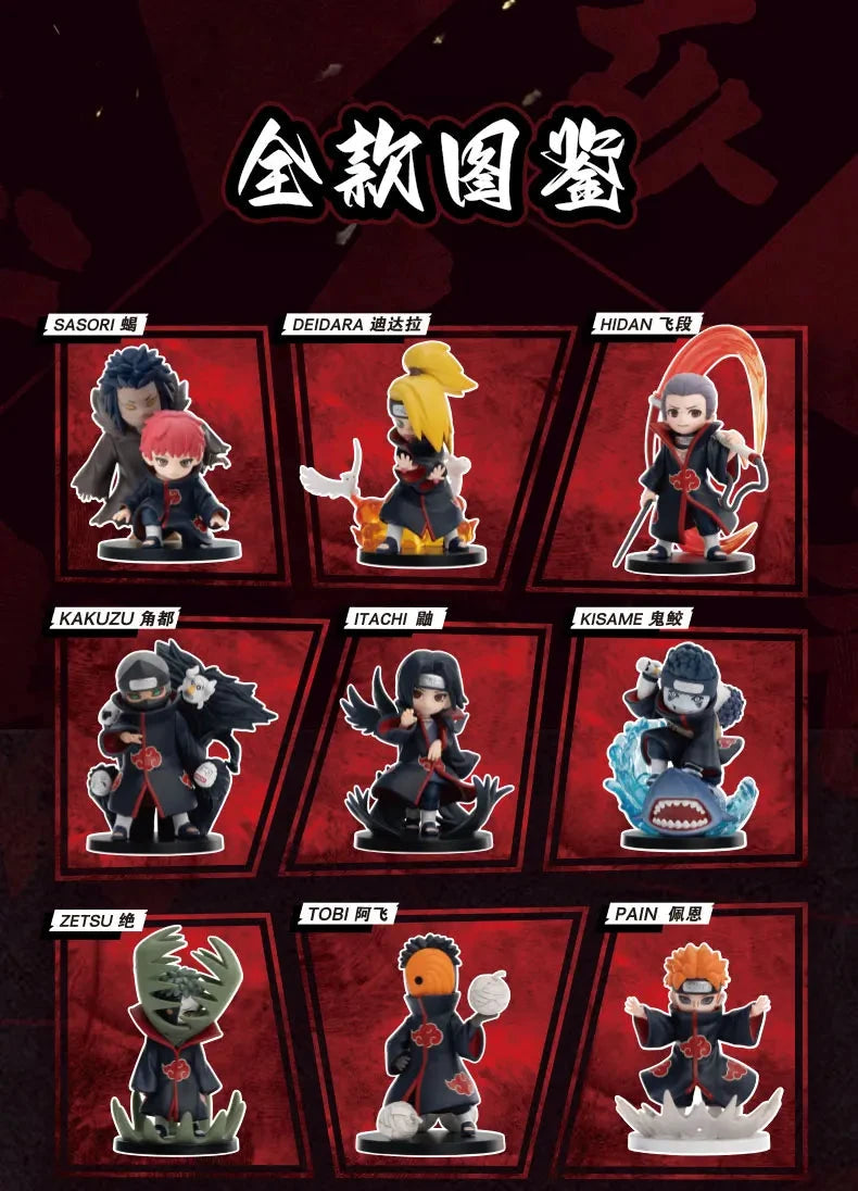 Pop Mart Figurine PVC Naruto Shippuden Akatsuki Arc Boîte Aveugle