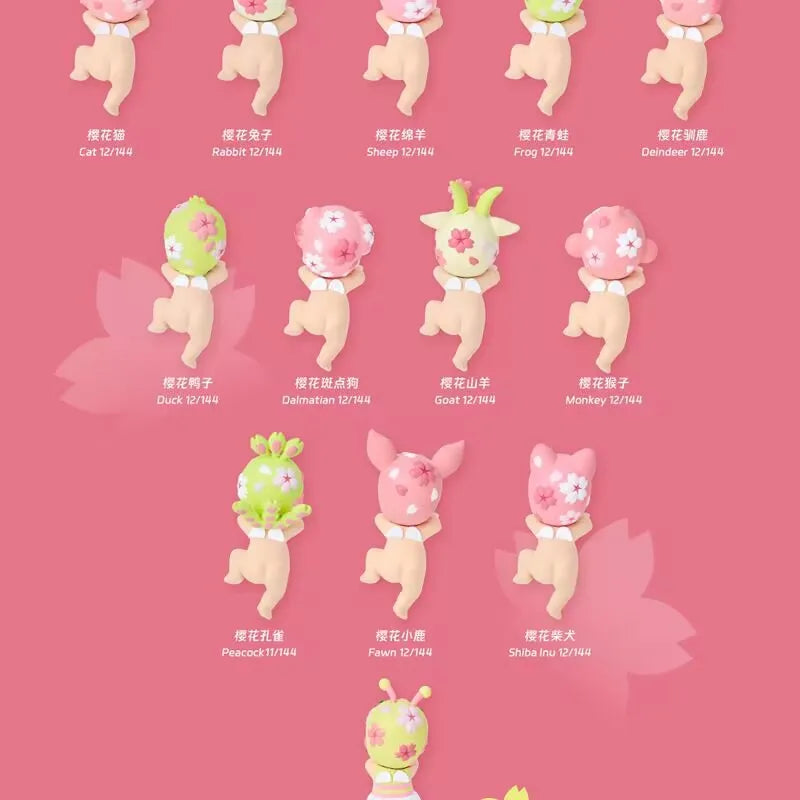 Sonny Angel Blind Box Hippers Figurines décoratives miniatures Série Fleur de cerisier Poupées Figurines d'anime…