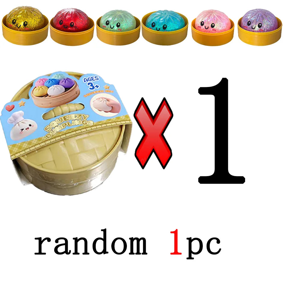 Squishy Dumpling Pailleté Anti-Stress – Coffret 1 à 12 pièces