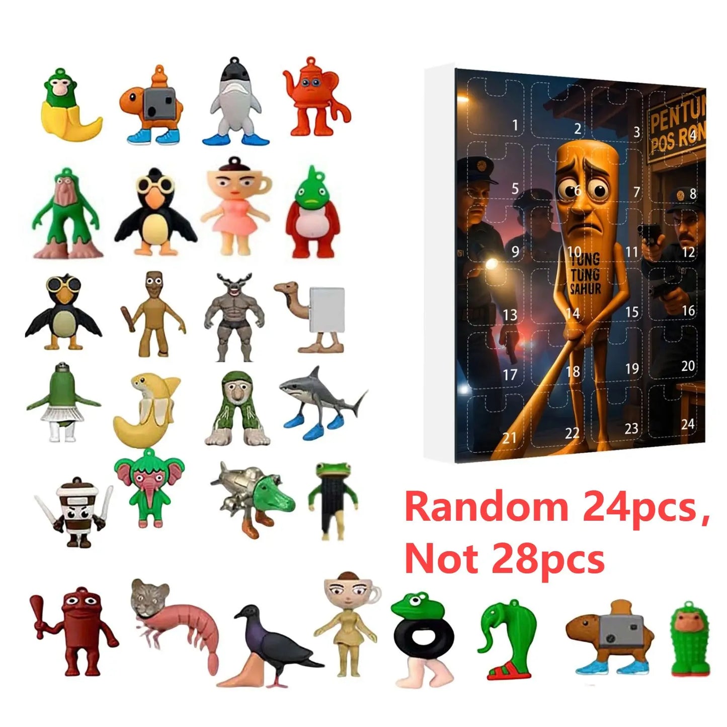 Calendrier de l’Avent Italian Brainrot avec Figurines Acryliques et Silicone
