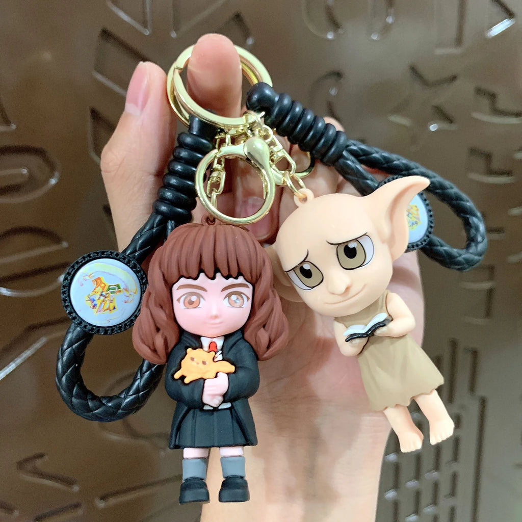 Harry Hogwarts Cute Cartoon Character Keychain Car Hanging Ornament Backpack Charm Gift for Fans Kids Handbag Keys Bag Decoration