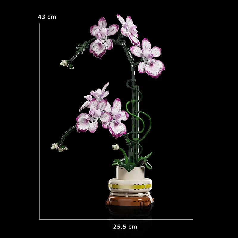 Mon Bubu Kawaii Blocs de Construction Fleurs en Pot compatible Lego - Briques ABS Orchidée Cymbidium 619 à 866 pièces