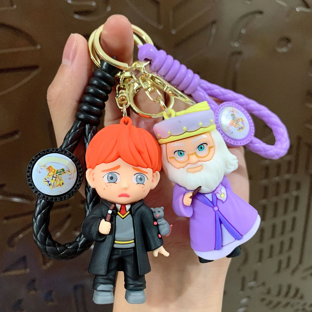Harry Hogwarts Cute Cartoon Character Keychain Car Hanging Ornament Backpack Charm Gift for Fans Kids Handbag Keys Bag Decoration