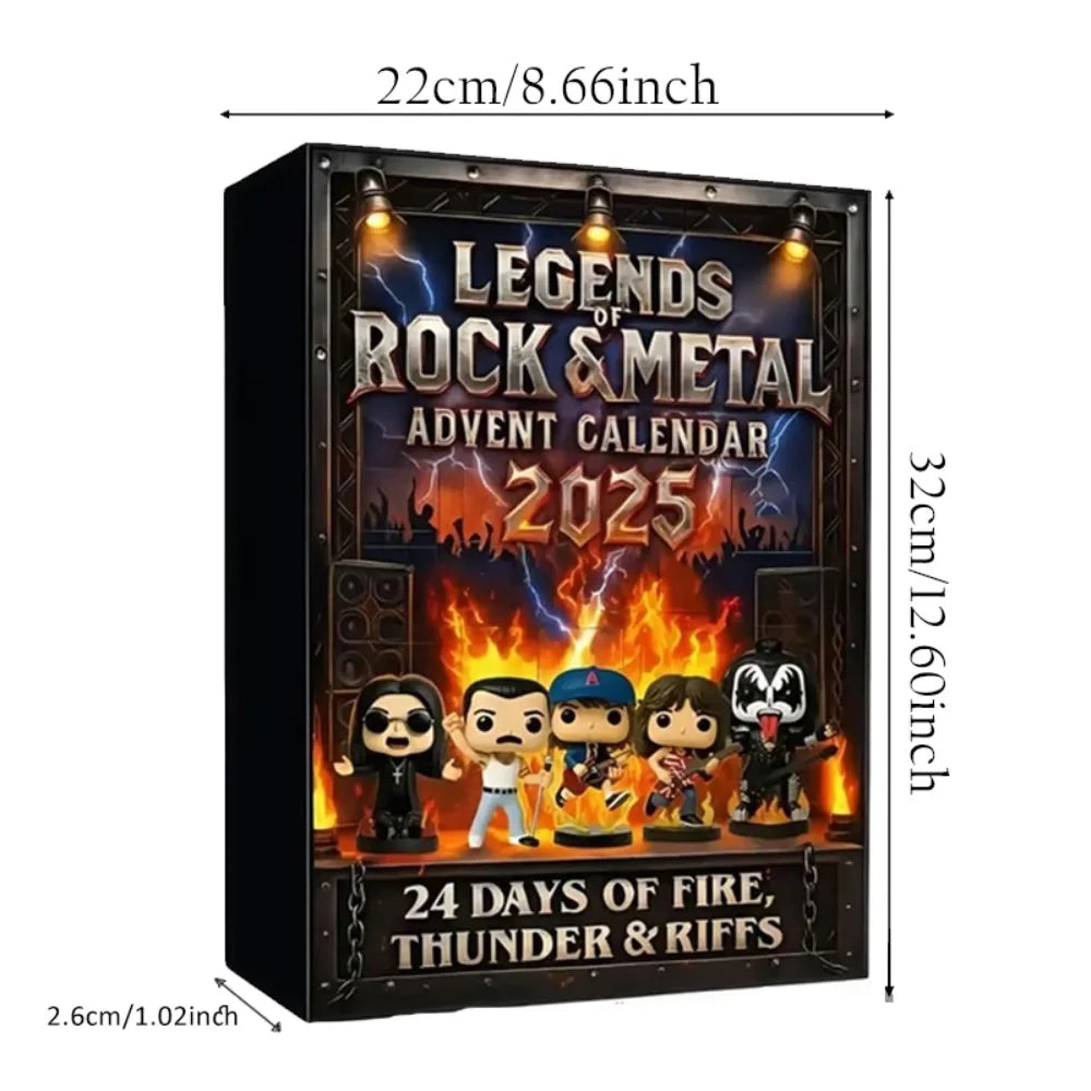 Calendrier de l’Avent Rock Metal 2025 Figurines Icônes Musique Acryliques