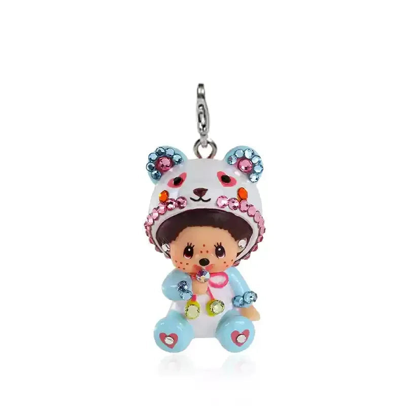 Monchhichi – pendentif mignon pour sac d'école, porte-clés, décoration de téléphone portable, ornements Anime, jouet…