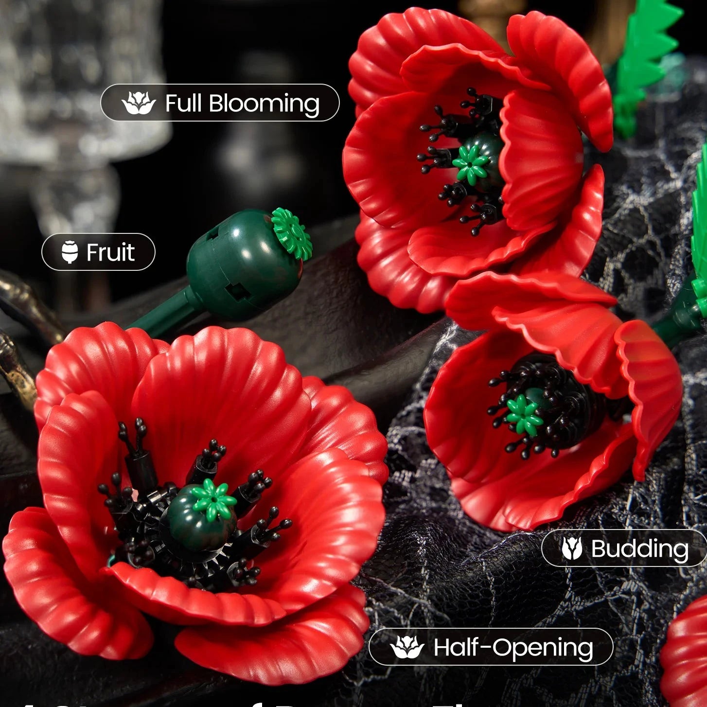 Bouquet de Fleurs Rouges – Blocs de Construction Botanique